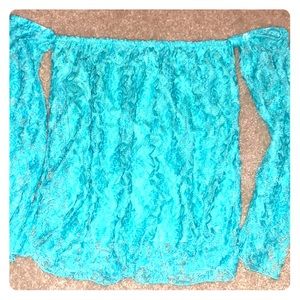 Lace off shoulder long sleeve